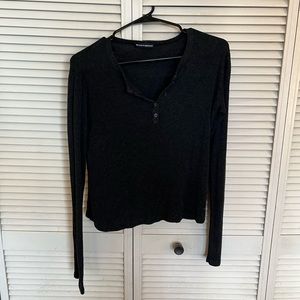 Brandy long sleeve gray tee